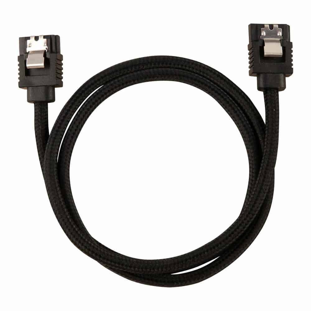 (image for) Corsair 60cm Black Premium Braided Sleeved SATA Data Cable
